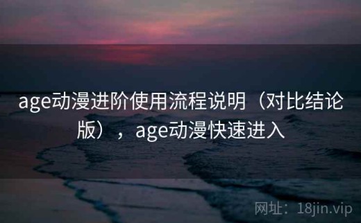 age动漫进阶使用流程说明（对比结论版），age动漫快速进入